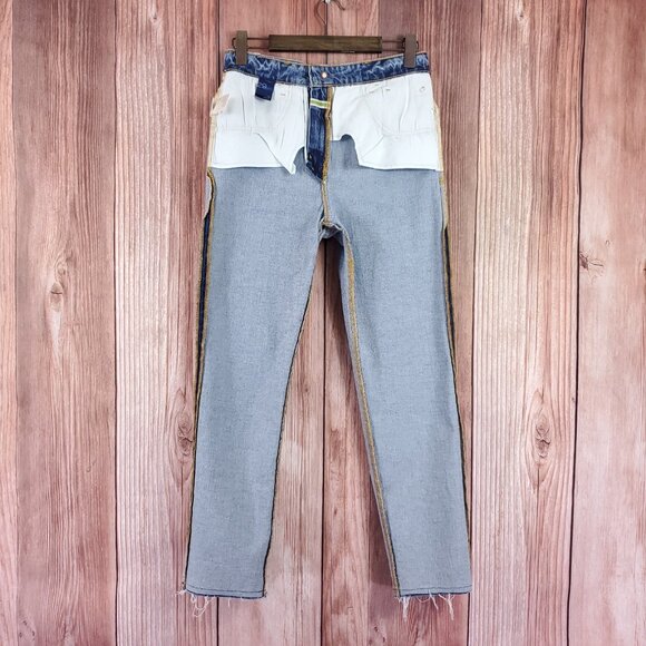 NWT Anthropologie Pilcro Womens 29 The Vinatage Straight Denim Jeans Raw Hem - Picture 3 of 15